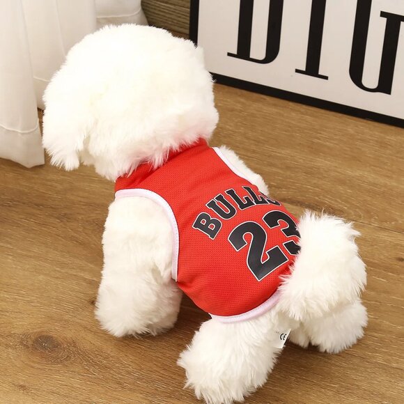 Pet Dog Chicago Bulls Jordan #23 Sport Basketball Jersey Vest Mesh Breathable XL - Picture 1 of 3